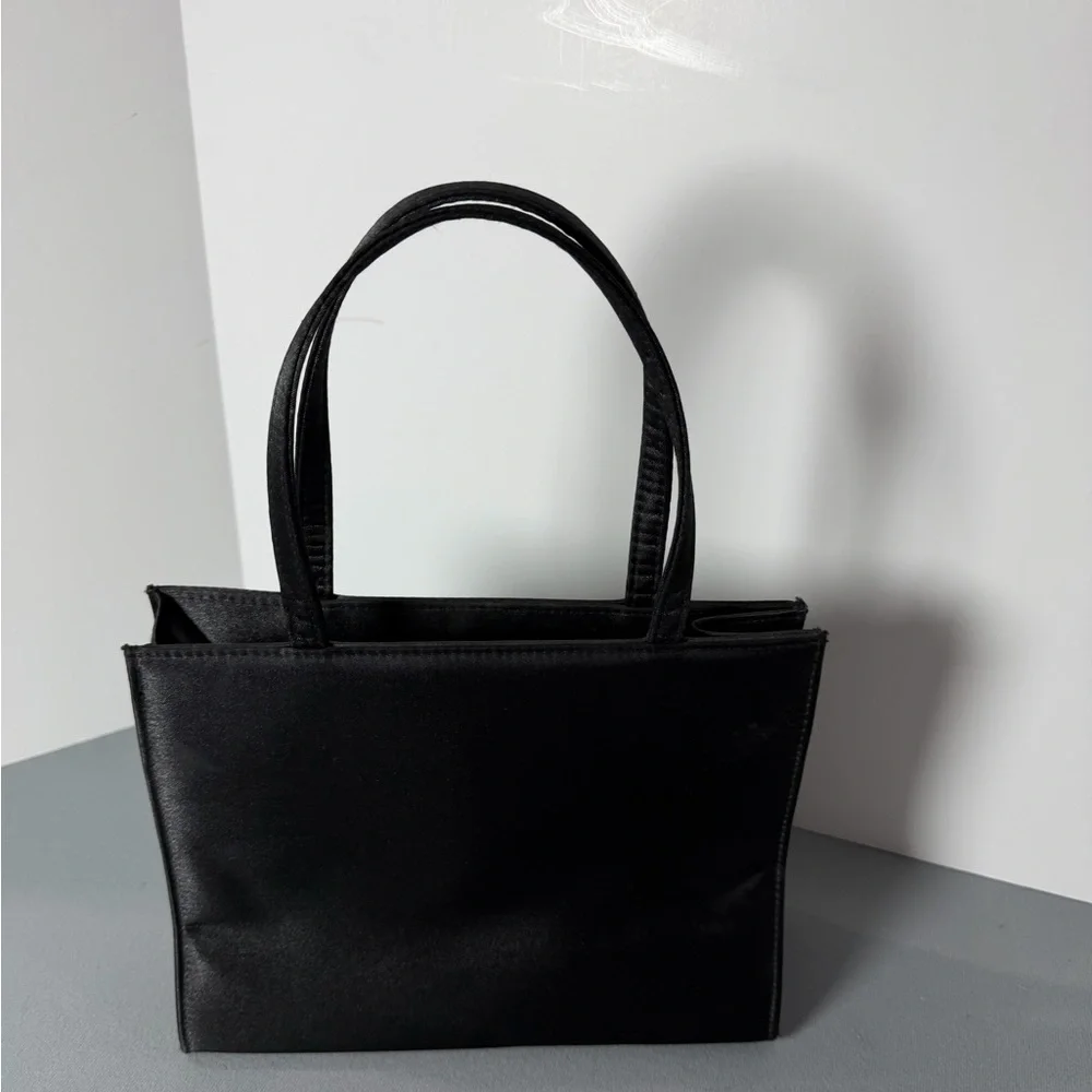 Vintage Giorgio Beverly Hills Black Satin Handbag - Picture 2 of 6